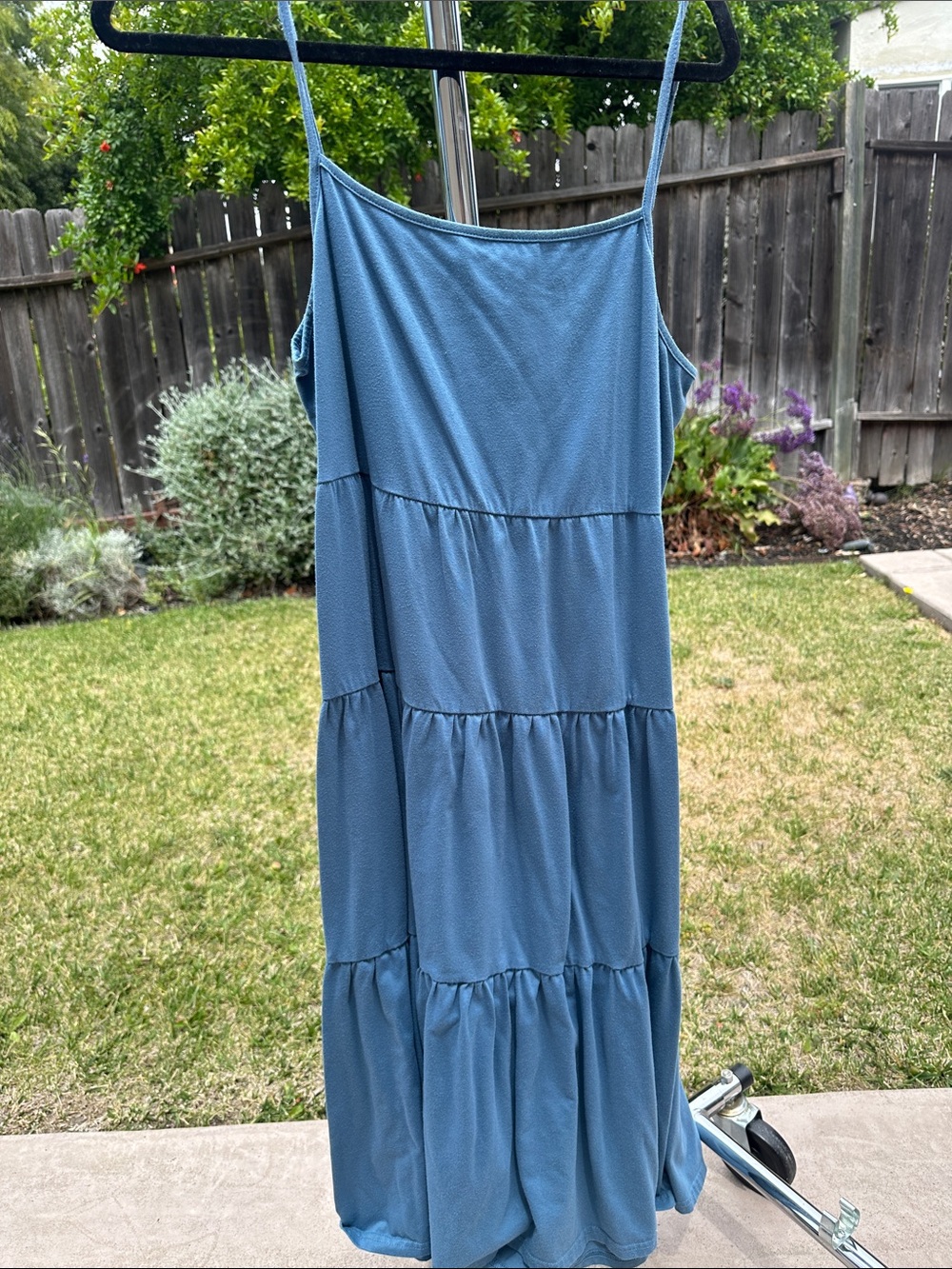 Grace Sleeveless Tiered Blue Maxi Dress